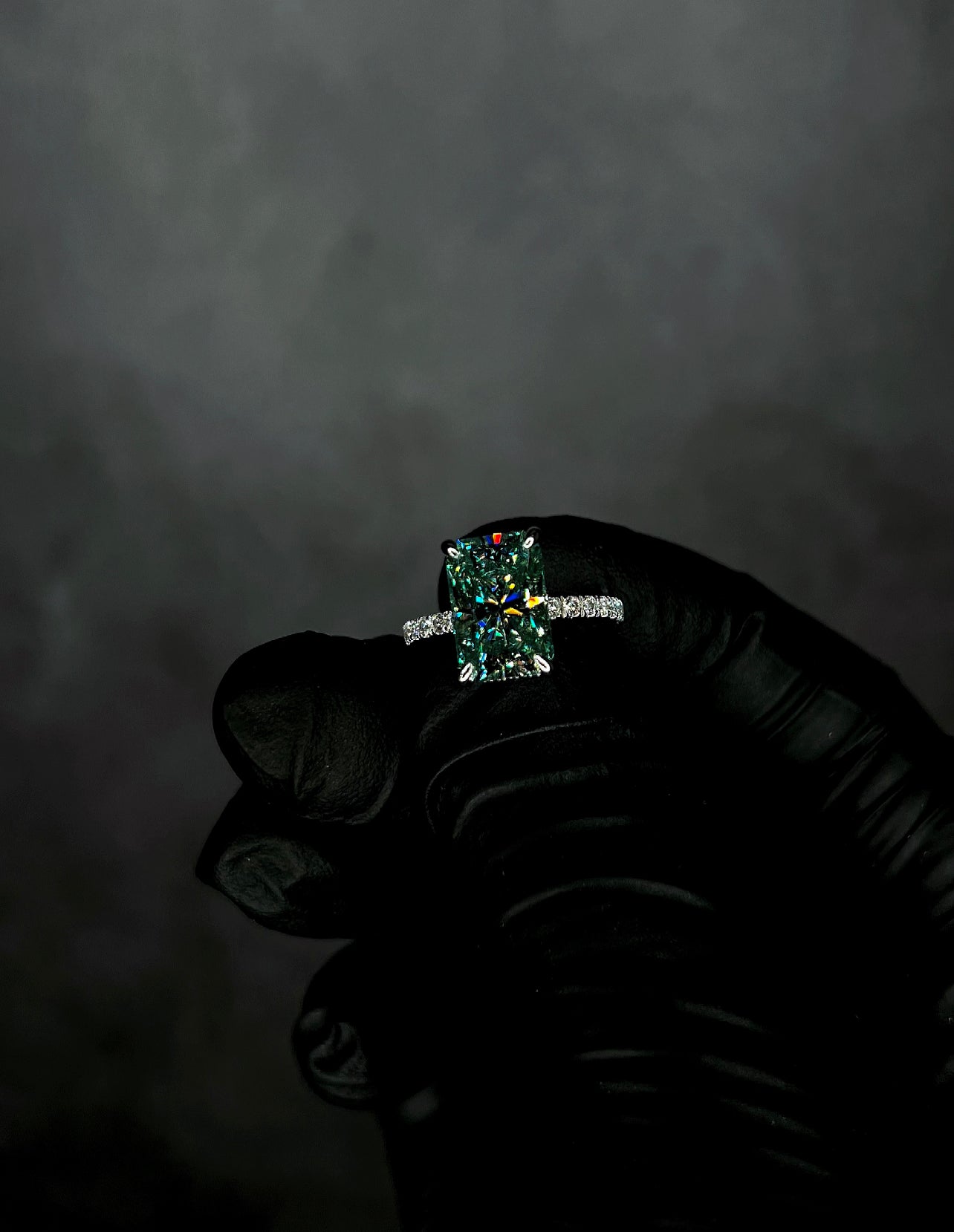 Liz Custom - 4.5 Carat Teal Radiant Cut
